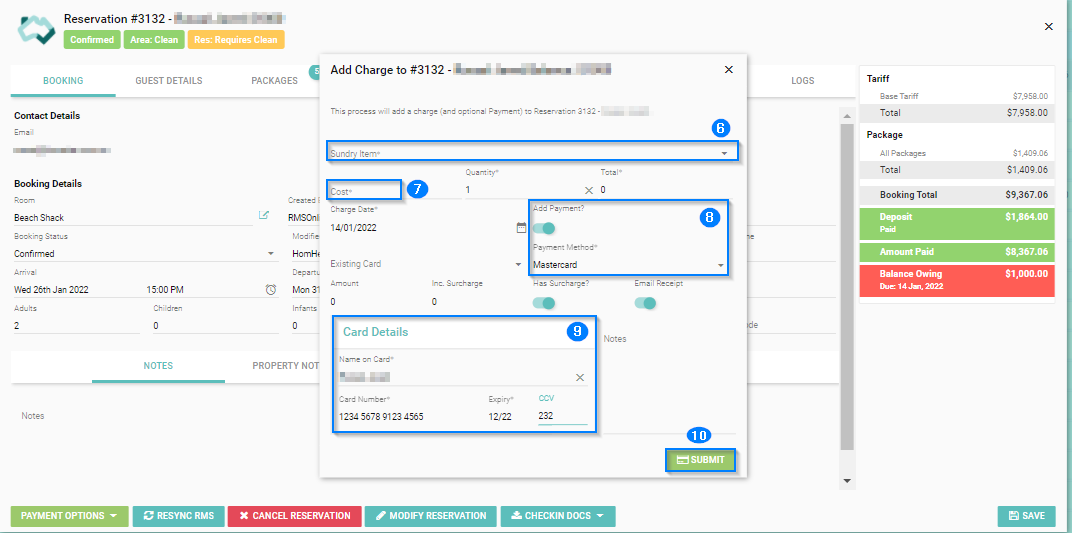 Add A Charge To A Booking – HOMHERO